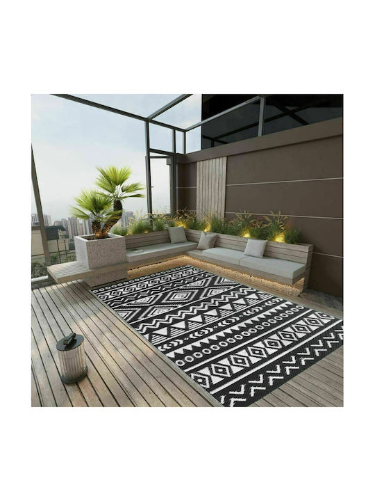 vidaXL Rug Outdoor Rectangular Black