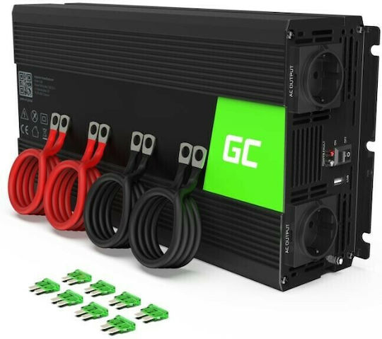 Green Cell Inverter Αυτοκινήτου για Μετατροπή 12V DC σε 230V AC με 1xUSB
