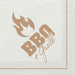 Party Napkins BBQ and Grill Beige 33x33cm. 16pcs