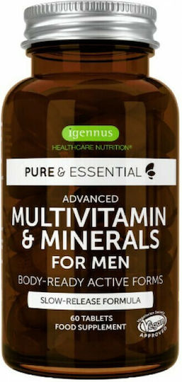 iGennus Multivitamin & Minerals for Men Πολυβιταμίνη για Ενέργεια, τα Μαλλιά & τo Δέρμα 60 ταμπλέτες