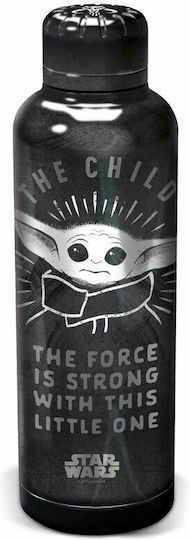 Stor Yoda The Child Παιδικό Παγούρι Star Wars Ανοξείδωτο με Βιδωτό Καπάκι Non Spill Μαύρο 515ml