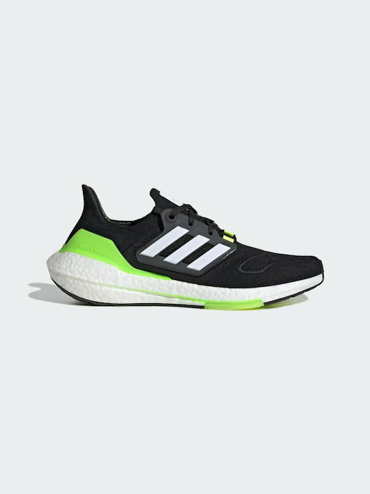 Adidas Ultraboost 22 Ανδρικά Αθλητικά Παπούτσια Running Core Black / Cloud White / Solar Green