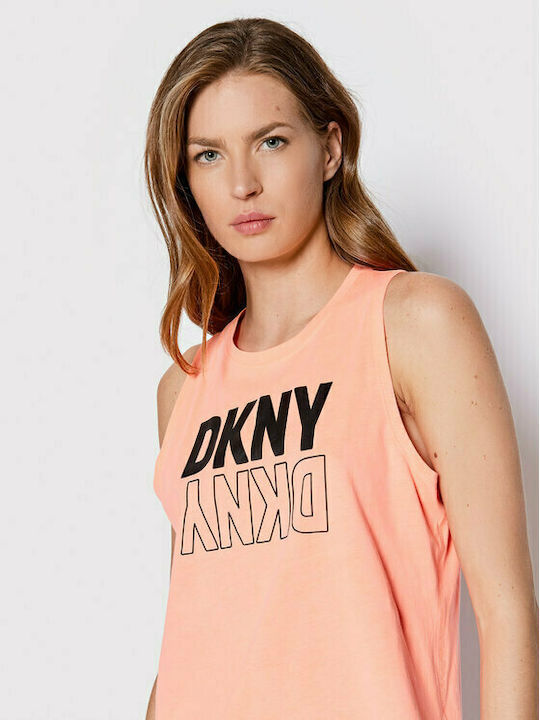 DKNY Damen Sportliches Bluse Ärmellos Orange