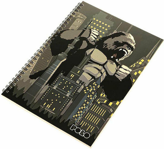 Polo Spiral Notebook Ruled A4 60 Sheets 2 Subjects Print Multicolour 1pcs