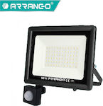 Arrango LED Floodlight 50W Cold White 6500K with Motion Sensor