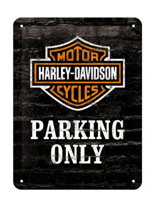 Διακοσμητική Πινακίδα Τοίχου από Μέταλλο Harley Davidson Parking Only 15x20cm