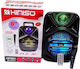 Kimiso Karaoke Lautsprecher mit Kabelgebundenem Mikrofon und Lichteffekte QS-4002 Schwarz