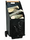 Wood Transport Cart Metallic Wood Transport Trolley 38x38x83cm Black
