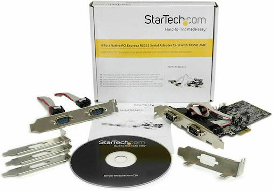 StarTech Κάρτα PCIe σε 4 θύρες RS232 DB9 Serial