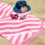 Gofis Home Beach Towel with Fringes Pink 160x80cm