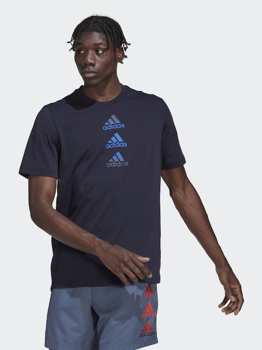 Adidas Designed to Move Αθλητικό Ανδρικό T-shirt Legend Ink με Λογότυπο