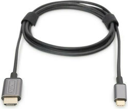 Digitus DA-70821 HDMI 1.4 HDMI male - USB-C male 1.8m Μαύρο