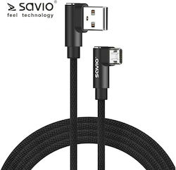 Savio Reversible CL-161 Braided USB 2.0 Cabluri Micro USB 1m Negru