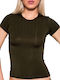 Kurzärmelig Braun Damen T-Shirt