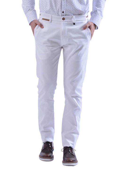 Vittorio Artist Como Ανδρικό Παντελόνι Chino σε Slim Εφαρμογή Λευκό