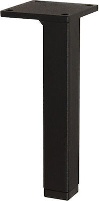 Metallic Furniture Leg Suitable for Table Adjustable Μαύρο 10cm