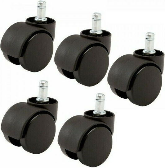 Plastic Furniture Wheel Suitable for Chair/Stool Black 4cm 5pcs