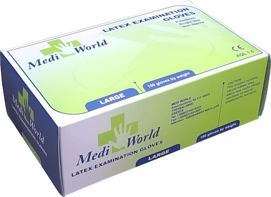 Karabinis Medical Mediworld Latex Examination Gloves Powdered White 100pcs