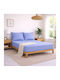 My Home Luxury Bettwäsche-Set mit 2 Kissenbezügen Super-Doppel mit Gummiband 160x200+37cm. Monochrome Blue Raf 3Stück