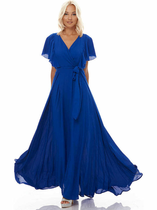 Maxi Φόρεμα για Γάμο / Βάπτιση Κρουαζέ Μπλε