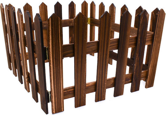 Wooden Garden Hedge With Spears In Brown Colour 29.5x39.5cm 4 Pieces