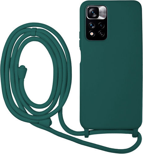 Vivid Lace Back Cover Σιλικόνης με Λουράκι Pine Green (Redmi Note 11 Pro+ 5G)