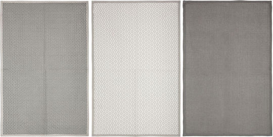 Atmosphera Ποτηρόπανο από 100% Βαμβάκι σε Γκρι Χρώμα 70x45cm 3τμχ