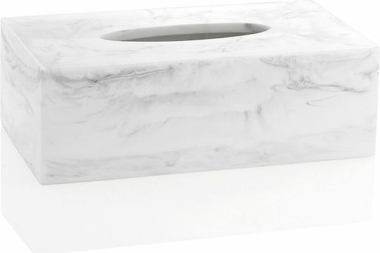 Andrea House Marble Effect Θήκη για Χαρτομάντηλα Πλαστική Λευκή 24x13x8cm BA17156 Andrea House Marble Effect Θήκη για Χαρτομάντηλα Πλαστική Λευκή 24x13x8cm BA17156