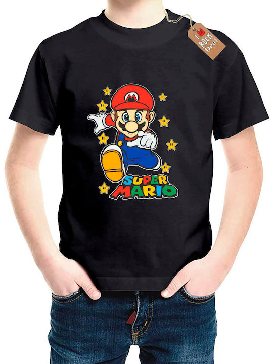 Kids Top Black Super Mario
