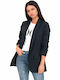 Silia D Lang Damen Mittellang Blazer Marineblau