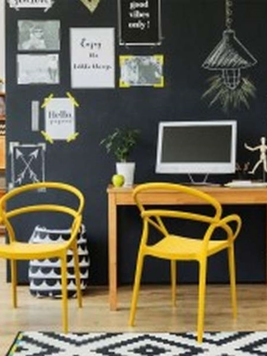 Outdoor Chair Polypropylene Mila Yellow 58x74x98cm