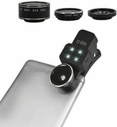 SBS 4-in-1 Σετ Φακών Κάμερας ​Κινητών Fisheye / Macro / Wide Angle 3τμχ