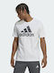 Adidas Essentials Ανδρικό T-shirt Λευκό με Στάμπα