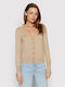 Zena Women's Cardigan with Buttons Beige