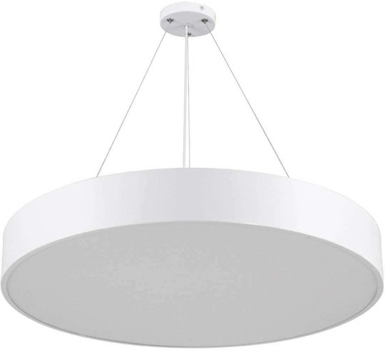 GloboStar Burton Deckenleuchte 60cm Weiß mit Integrierter LED und Fernbedienung
