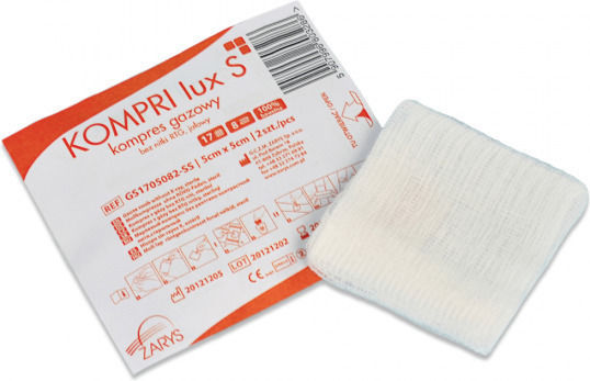 Zarys Kompri Lux S Αποστειρωμένες Γάζες 8ply 5x5cm 50τμχ