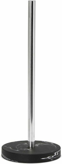 Andrea House Metallic Paper Towel Holder Marble Effect Black 13.5x13.5x34.5cm CC21067