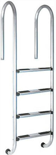 Kripsol Muro Σκάλα Πισίνας από Ανοξείδωτο Ατσάλι 119.6x50εκ. Ασημί