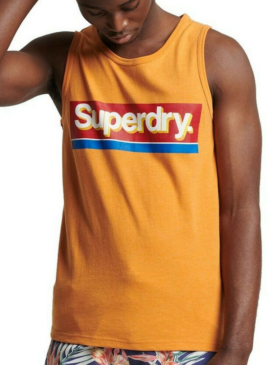 Superdry Vintage Cl Bluza Bărbătească cu Mânecă Scurtă Portocalie