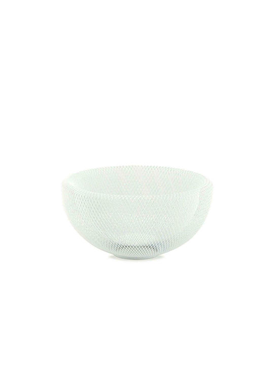 Andrea House Fruit Bowl Metallic White 24.5x12.5cm