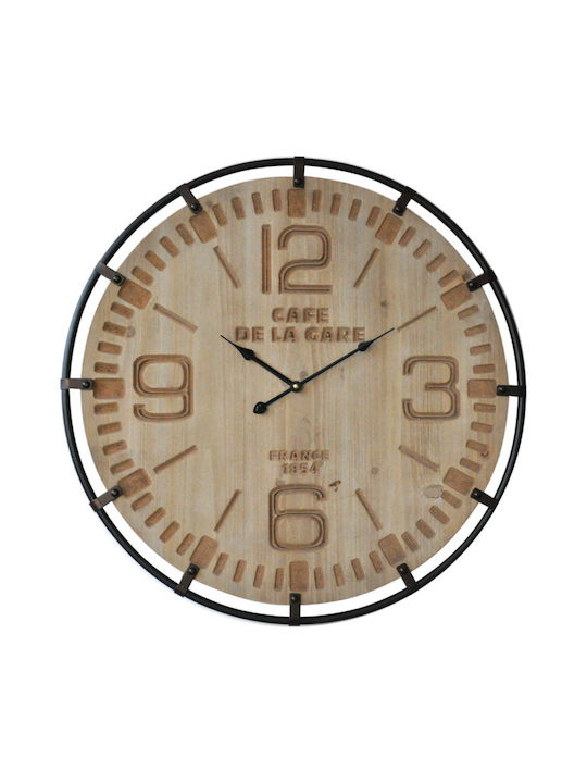 ArteLibre Ρολόι Τοίχου Ξύλινο 65cm HLCK9006