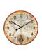 ArteLibre Αντικέ Ρολόι Τοίχου Ξύλινο Με Εκκρεμές Καφέ 58cm