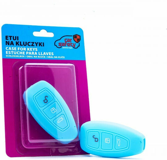 Θήκη Κλειδιού Car Safety από Silikon με 3 Κουμπιά για Auto σε Blau Χρώμα