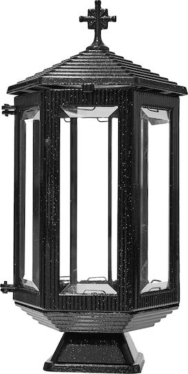 Metallic Memorial Candlestick Black Pearl 17x17x33cm