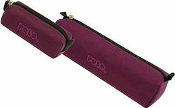 Polo Fabric Dark Purple Pencil Case Wallet with 1 Compartment