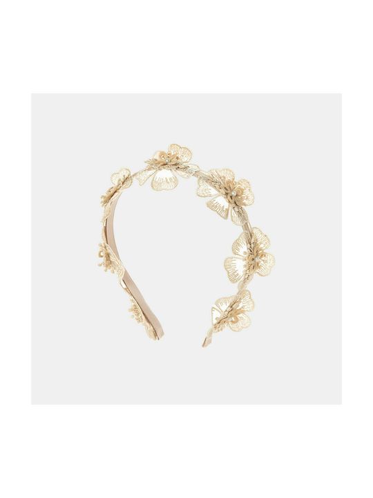 Alouette Beige Kids Headband with Flower