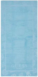 Guess Framed Logo Πετσέτα Θαλάσσης σε Μπλε χρώμα 180x100cm