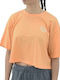 Only Women's Summer Crop Top Cotton Short Sleeve Pumpkin