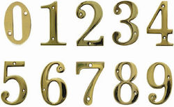 Amig House Number 0 Sign Gold 5cm 7180