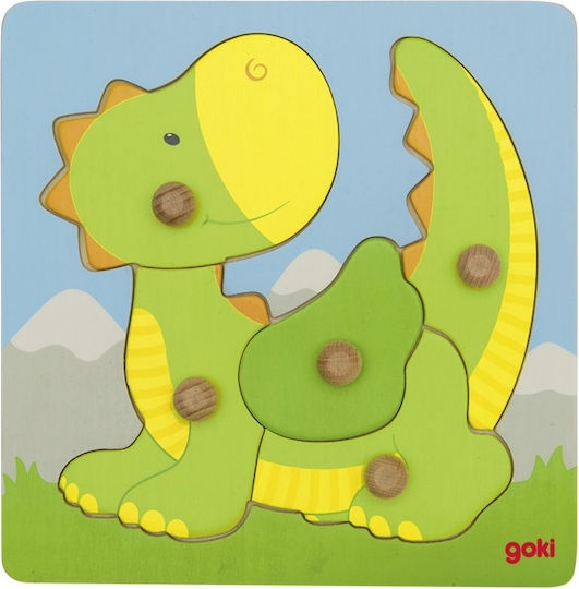 Wooden Kids Peg Puzzle Dragon for 1+ Years 5pcs Goki